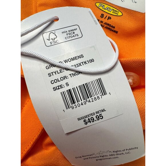 Greg Norman Size Small Orange Golf Sleeveless Collared Tank NWT $50 Stretchy Wom - Picture 3 of 9